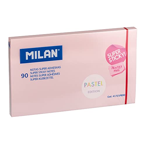 Bloc 90 Notas Super Adhesivas Rosa Pastel 76X127Mm Milan