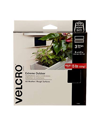 Velcro Brand – Industrial Strength – Extreme – 2 Set 6" X 4" Strips Nero