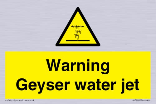 Warning Geyser - Segnale A Getto D'Acqua, 150 X 100 Mm, A6L