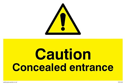 Viking Segni Wa5346-A2L-3 M Sign "Caution Nascosto Di Ingresso, 3 Mm, In Plastica, 400 Mm Altezza X 600 Mm Larghezza