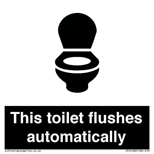 Cartello "S10 This Toilet Flushes Automatically Sign", 100 X 100 Mm