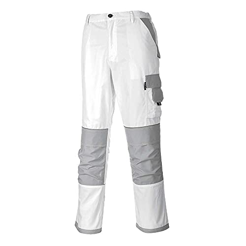Portwest Ks54Whrm Pantaloni Linea Craft, Bianco/Grigio, M