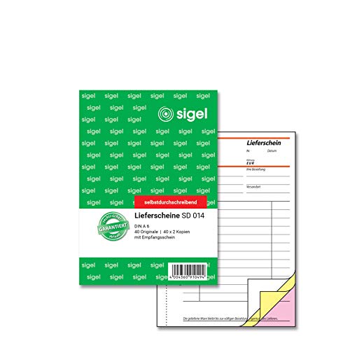 Sigel Formulare – Contenuto Scheine De A6 3X 1 Pezzo