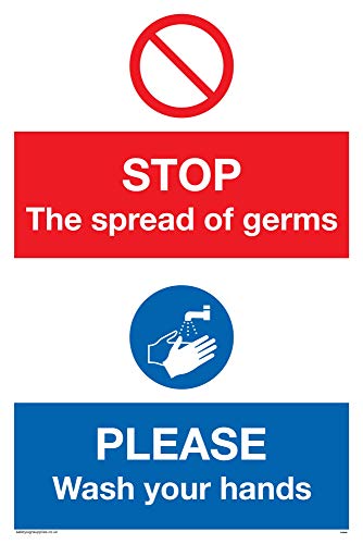 Stop Germs Please Wash Your Hands Sign – Plastica Semirigida 1 Mm