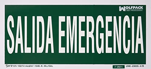 Cartel Salida De Emergencia 15X30 Cm.