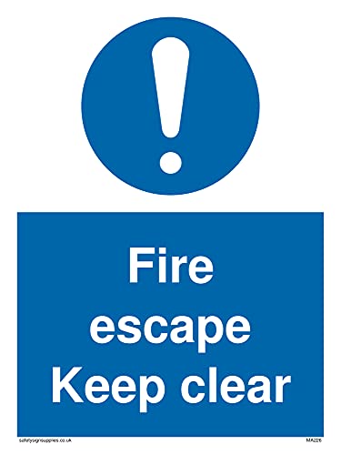Confezione Da 5 – Segnale Fire Escape Keep Clear – 150 X 200 Mm – A5P