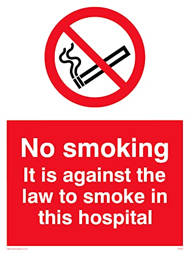 Confezione Da 5 – No Smoking In This Hospital Sign – 150 X 200 Mm – A5P