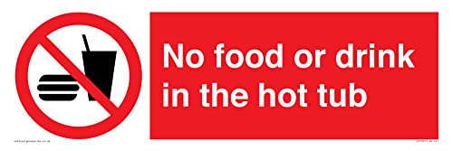 Cartello No Food Or Drink In The Hot Tub - 450X150Mm - L41