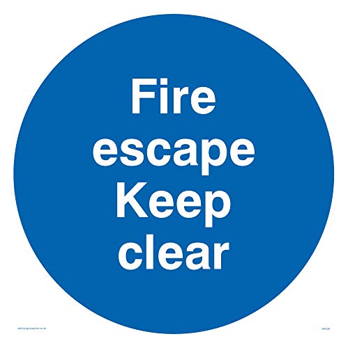 Viking Segni Ma226-S20 – 1 M "Fire Escape Keep Clear" Sign, 1 Mm In Plastica Semirigida, 200 Mm Altezza X 200 Mm Larghezza