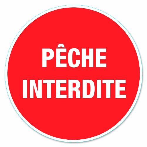 Chapuis Ds201 - Adesivo Circolare In Pvc, Diametro: 280 Mm, Scritta In Francese"Pesca Vietata"