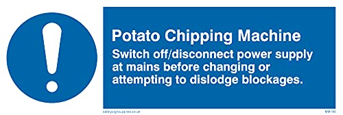 Confezione Da 5 – Patate Chipping Machine Rules Sign – 150 X 50 Mm – L15