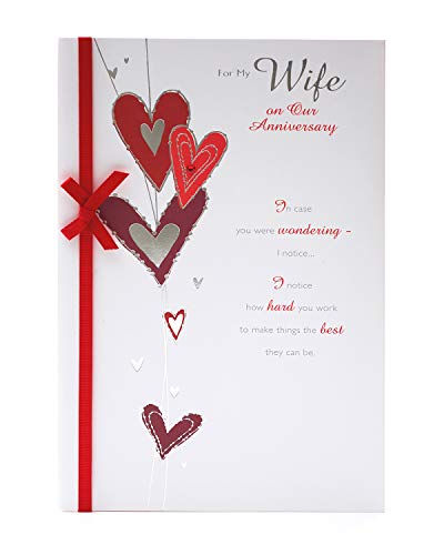 Uk Greetings Biglietto Di Anniversario Della Moglie, Biglietto Di Anniversario Di Matrimonio, Romantico Biglietto Di Anniversario