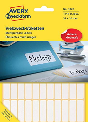 Avery Zweckform Vielzweck-Etiketten, 32 X 10 Mm, Weiã?, Fp, 26 Pezzi