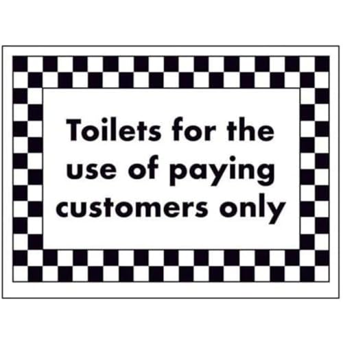 Cartello Vsafety Toilets For The Use Of Paying Customers Only – 200 Mm X 150 Mm – Vinile Autoadesivo