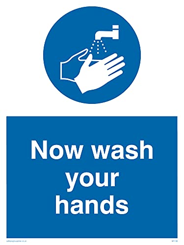 Confezione Da 5 Cartelli Con Scritta "Now Wash Your Hands", Formato A5P, 150 X 200 Mm