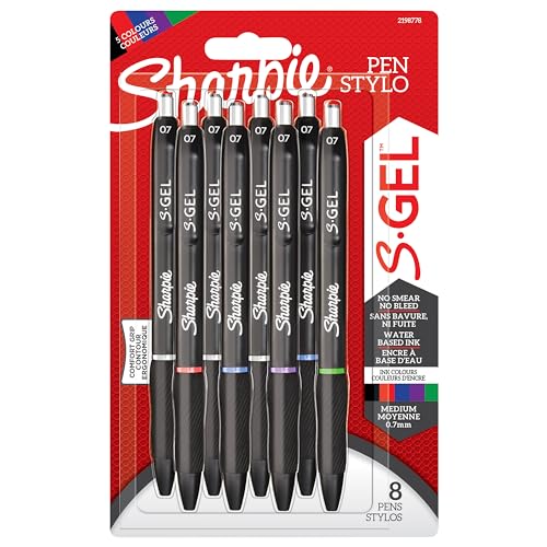 Sharpie S-Gel | Penne Gel | Punta Media (0,7 Mm) | Colori Assortiti | Confezione Da 8