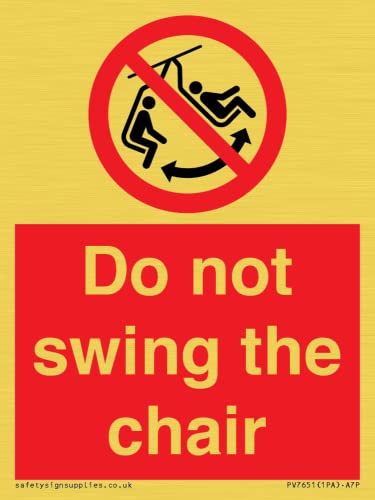 Cartello Do Not Swing The Chair - 75 X 100 Mm - A7P
