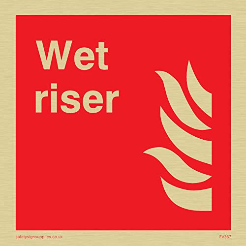 Viking Segni Fv367-S85-Gv Sign "Wet Riser, Oro In Vinile, 85 Mm H X 85 Mm W