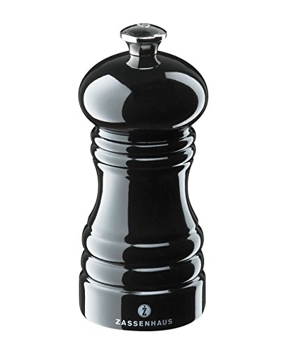 Zassenhaus - 20205, Macinapepe "Berlin", 12 Cm, In Legno Di Faggio Nero Lucido