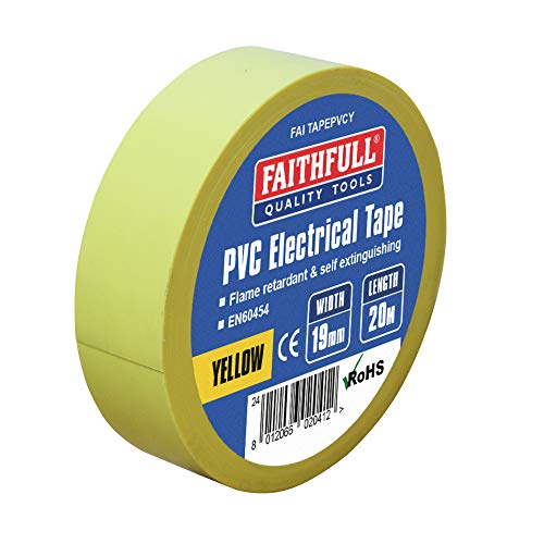 Faithfull Faitapepvcy Nastro Elettrico Pvc Giallo 19 Mm X 20 M - Giallo