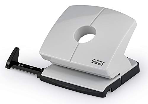 Novus B 220 - Perforatore Per Carta (20 Fogli, Con Guida Di Scorrimento, Metallo/Plastica), Colore: Grigio