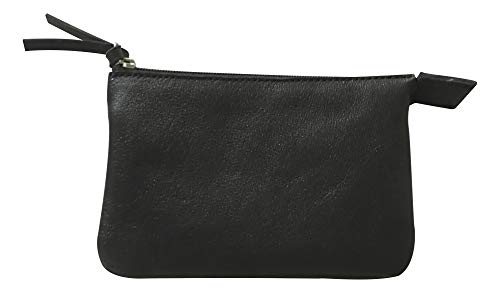 Clairefontaine 410003C - Astuccio Piccolo, Astuccio 2 Scompartimenti 13X9 Cm In Vero Cuoio Di Agnello, Nero
