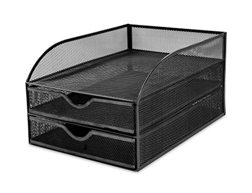 Osco M2Dps-Blk Wiremesh 2 Drawer Papersorter - Black