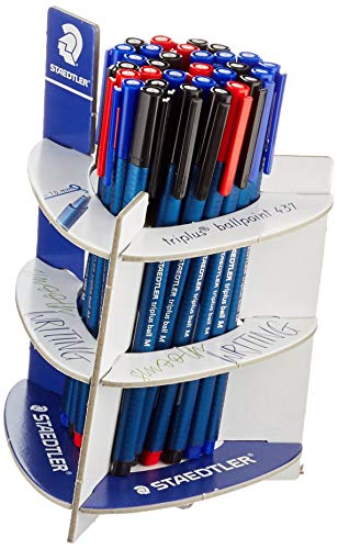 Staedtler Noris Triplus Ball 437 Ma30 Penna A Sfera A Media Larghezza, Confezione Da 30 Penne Rosse, Blu E Nere.
