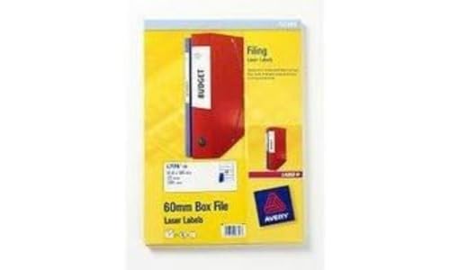 Avery Laser And Inkjet Filing Labels For 60Mm Box Files 12 Per Sheet 41X100Mm Ref L7176-25 [300 Labels], 300 Pezzi