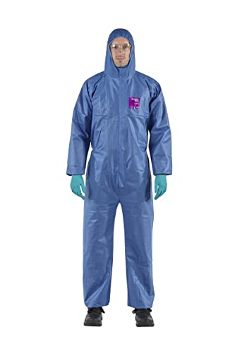 Ansell Alphatec 1500 Modello 138, Tuta Integrale Con Cappuccio, Protezione Tipo 5/6 Per Usi Domestici E Professionali, Tuta Monouso Impermeabile, Uomo