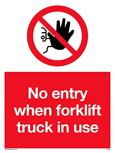 Confezione Da 5 – No Entry When Forklift Truck In Use – 150 X 200 Mm – A5P