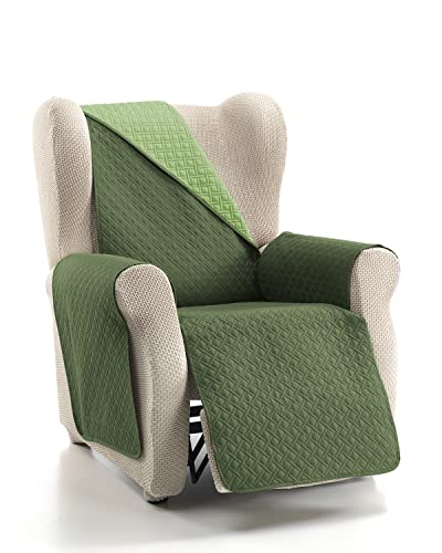 Cubre Sofa Bicolor Reversible Rubi 1 Plaza Oliva/Botella