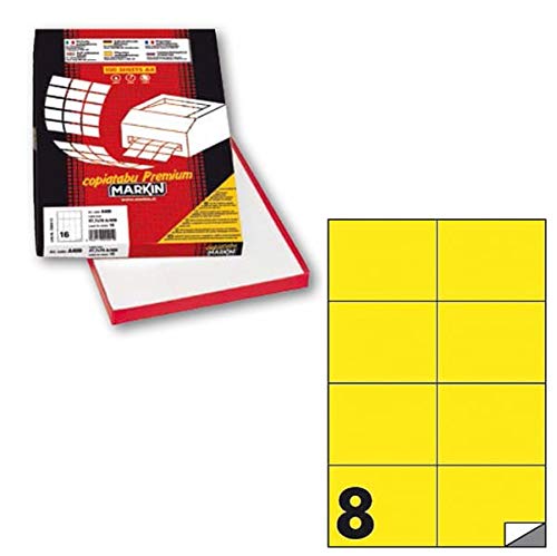 Etichetta Adesiva C/512 Giallo Fluo 100Fg A4 105X74Mm (8Et/Fg) Markin
