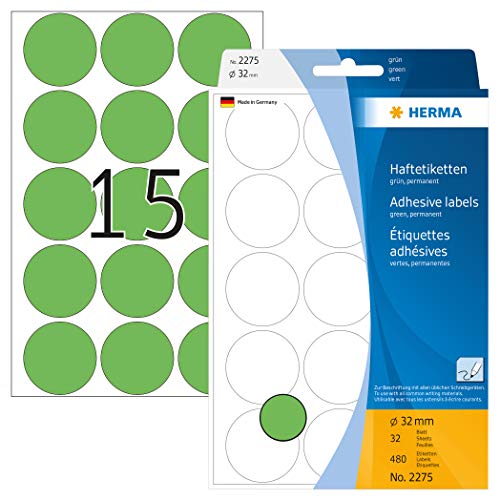 Herma Multi-Purpose Labels Ø 32Mm Green 480 Pcs.