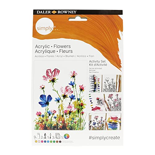 Daler Rowney, Simply, Set Creativo,Pittura Acrilica, Scatola Di Cartone, Colori Assortiti