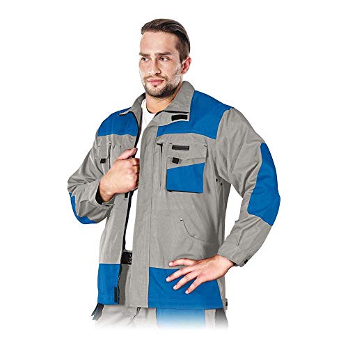 Leber&Hollman Lh-Fmn-J_Jsnbs - Giacca Protettiva, Taglia S, Colore: Grigio Chiaro/Blu