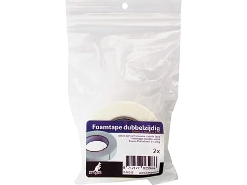 Kangaro Nastro Adesivo In Schiuma Double Face, 2 Rotoli 12 Mm X 1 Mm X 2 M