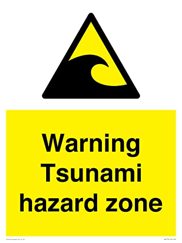 Warning Tsunami Hazard Zone Sign - 300 X 400 Mm - A3P