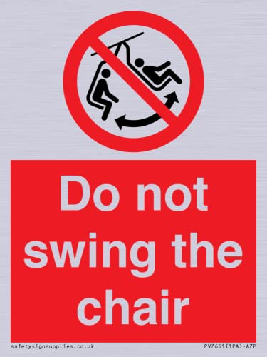 Cartello Do Not Swing The Chair - 75 X 100 Mm - A7P