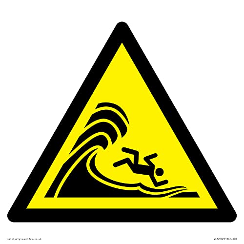 W065 Avvertenza: Cartello Alto O Grandi Onde Rotte - 200 X 200 Mm - S20