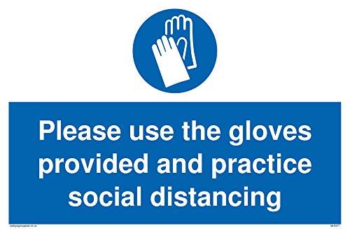 Segnale Viking Signs Please Use The Gloves Provided And Practice Social Distancing – Vinile/Adesivo