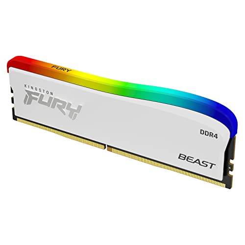 Kingston Fury Beast Bianco Rgb Special Edition 8Gb 3200Mt/S Ddr4 Cl16 Dimm Memoria Para Memoria Per Computer Módulo Unico, Kf432C16Bwa/8