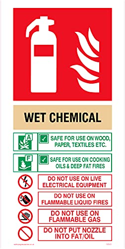 Estintore Contiene Wet Chemical Instructions Sign – 100 X 200 Mm – P12