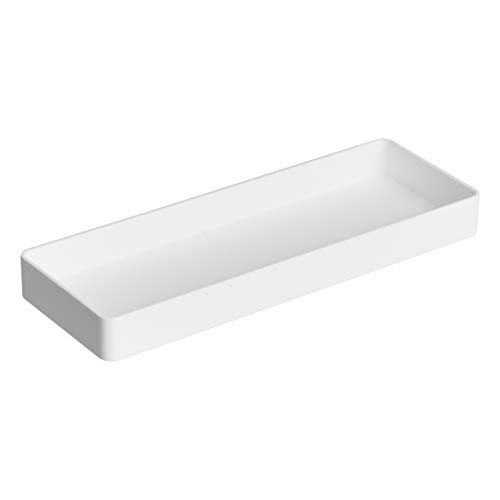 Amazon Basics Rettangolare Plastic Organizer - Mezza Vaschetta Portaoggetti, Colore: Bianco