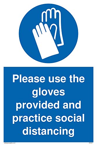 Vichingo Signs Please Use The Gloves Provided And Practice Social Distancing Sign – Vinile/Sticker