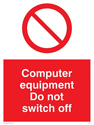 Viking Segni Pv52-A5P-1 M "Apparecchiature Informatiche Do Not Switch Off" Sign, Plastica, 1 Mm Semirigida, 200 Mm Altezza X 150 Mm Larghezza