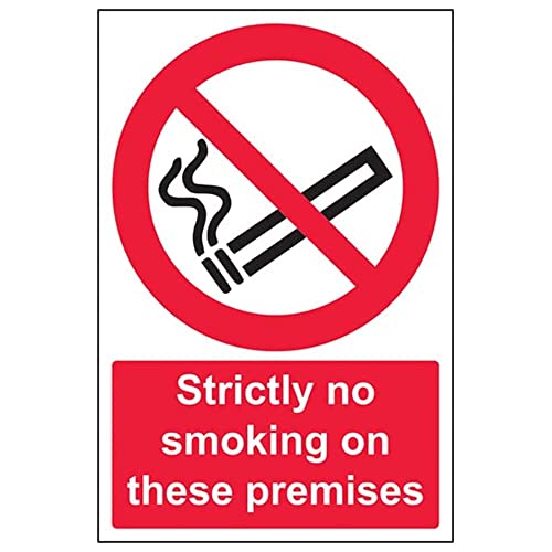 Cartello Di Sicurezza "Prohibition No Smoking – Strictly No Smoking On These Premises" – 150 X 200 Mm
