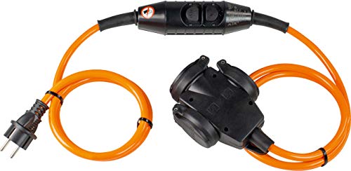 As – Schwabe 45460 Prcd-S Della Persona Estensione, 3 M H07Bq-F 3 G2,5 Con 3 Prese, Orange, Grado Di Protezione Ip44, Ideale Per Cantieri