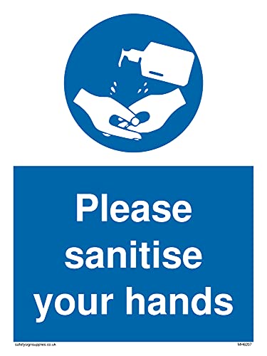 Confezione Da 5 – Cartello Con Scritta"Please Sanitise Your Hands – 150 X 200 Mm – A5P