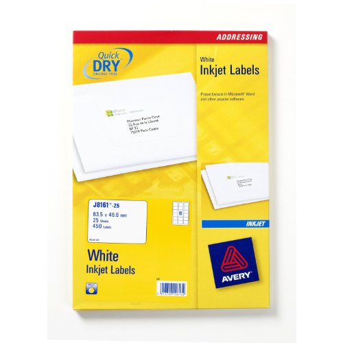 Avery Inkjet Labels 18/Sht 63.5X46.6Mm